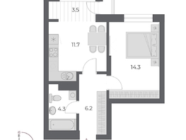 Продается 1-комнатная квартира ЖК ОСКАР, дом 2, 40  м&sup2;, 9290000 рублей
