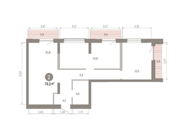 Продается 2-комнатная квартира ЖК Европейский берег, дом 46, 79.05  м&sup2;, 11340000 рублей