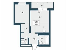 Продается 2-комнатная квартира ЖК Расцветай на Учительской, 48.4  м&sup2;, 7500000 рублей