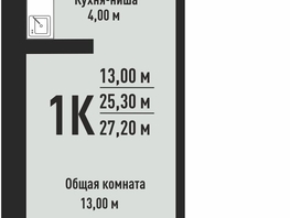 Продается 1-комнатная квартира ЖК На Невельского, 27.2  м&sup2;, 3700000 рублей