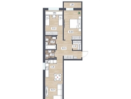 Продается 3-комнатная квартира ЖК Радуга Сибири, дом 10, 71.73  м&sup2;, 8298950 рублей