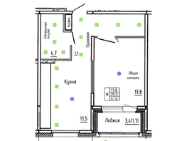Продается 1-комнатная квартира ЖК Самоцветы, Бирюза дом 3, 41.6  м&sup2;, 5880000 рублей