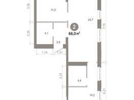 Продается 2-комнатная квартира  Квартал Молодость, дом 1, 65.98  м&sup2;, 10260000 рублей