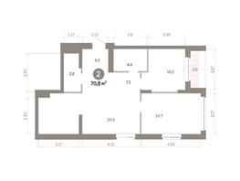 Продается 2-комнатная квартира  Квартал Молодость, дом 1, 70.76  м&sup2;, 11630000 рублей