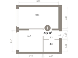 Продается 1-комнатная квартира  Квартал Молодость, дом 1, 37.16  м&sup2;, 6700000 рублей