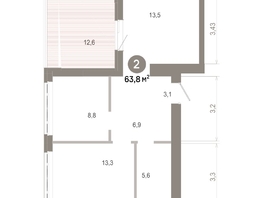 Продается 2-комнатная квартира  Квартал Молодость, дом 1, 63.78  м&sup2;, 10070000 рублей