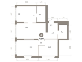 Продается 3-комнатная квартира  Квартал Молодость, дом 1, 76.12  м&sup2;, 13200000 рублей