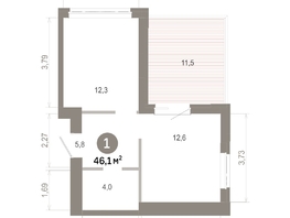 Продается 1-комнатная квартира  Квартал Молодость, дом 1, 46.14  м&sup2;, 8350000 рублей