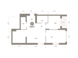 Продается 2-комнатная квартира  Квартал Молодость, дом 1, 71.95  м&sup2;, 11150000 рублей