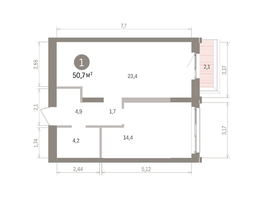 Продается 1-комнатная квартира ЖК Европейский берег, дом 32, 50.7  м&sup2;, 9930000 рублей