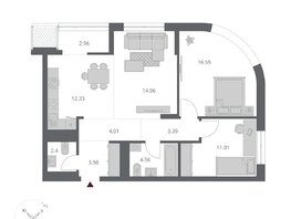Продается 3-комнатная квартира ЖК Беринг, дом 3, 76.15  м&sup2;, 15290000 рублей