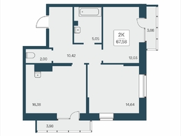 Продается 2-комнатная квартира ЖК Расцветай на Дуси Ковальчук, 67.58  м&sup2;, 11050000 рублей