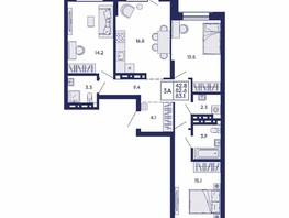 Продается 3-комнатная квартира ЖК Сила леса, корп 1, 83.1  м&sup2;, 11500000 рублей