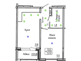 Продается 1-комнатная квартира ЖК Самоцветы, Бирюза дом 3, 41.6  м&sup2;, 5750000 рублей