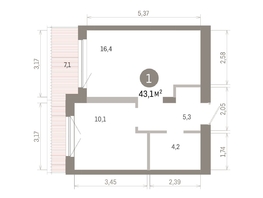 Продается 1-комнатная квартира ЖК Европейский берег, дом 46, 43.11  м&sup2;, 9250000 рублей