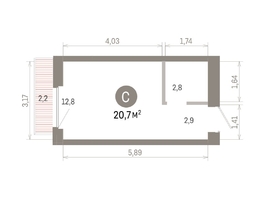 Продается Студия ЖК Пшеница, 6.1, 20.68  м&sup2;, 3970000 рублей