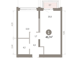 Продается 1-комнатная квартира ЖК Европейский берег, дом 32, 45.65  м&sup2;, 9080000 рублей