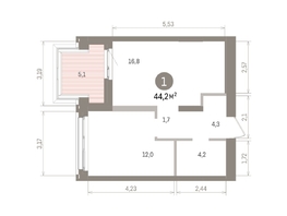 Продается 1-комнатная квартира ЖК Европейский берег, дом 32, 44.92  м&sup2;, 9000000 рублей