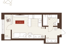 Продается Студия ЖК Невский, 28.43  м&sup2;, 4850000 рублей