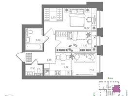 Продается 2-комнатная квартира ЖК Спектр, дом 10, 54.86  м&sup2;, 10201000 рублей
