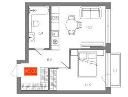 Продается 1-комнатная квартира  Квартал ЩА, сек 2.1, 40  м&sup2;, 8490000 рублей