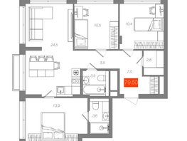 Продается 3-комнатная квартира  Квартал ЩА, сек 2.1, 79.5  м&sup2;, 15790000 рублей