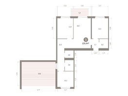 Продается 3-комнатная квартира ЖК Пшеница, дом 5.2, 120.41  м&sup2;, 14900000 рублей