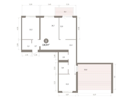 Продается 3-комнатная квартира ЖК Пшеница, дом 5.2, 117.97  м&sup2;, 14890000 рублей