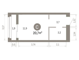 Продается Студия ЖК Европейский берег, дом 45, 20.67  м&sup2;, 5360000 рублей