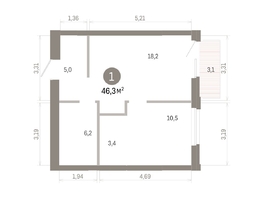 Продается 1-комнатная квартира ЖК Город на озере, 46.29  м&sup2;, 11200000 рублей