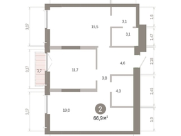 Продается 2-комнатная квартира ЖК Европейский берег, дом 45, 66.88  м&sup2;, 11810000 рублей