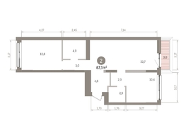 Продается 2-комнатная квартира ЖК Европейский берег, дом 32, 67.26  м&sup2;, 12430000 рублей