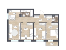 Продается 4-комнатная квартира ЖК Радуга Сибири, дом 14, 80.99  м&sup2;, 8746920 рублей