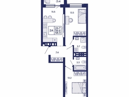 Продается 2-комнатная квартира ЖК Сила леса, корп 1, 58.3  м&sup2;, 9200000 рублей