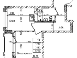 Продается 1-комнатная квартира ЖК Чернышевский, корп 3.3, 35.6  м&sup2;, 8210000 рублей
