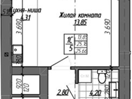 Продается Студия ЖК Комсомольский проспект, дом 2, 25.16  м&sup2;, 6800000 рублей