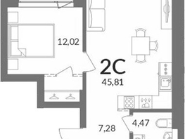 Продается 2-комнатная квартира ЖК Горская Лагуна, 42.71  м&sup2;, 10410000 рублей