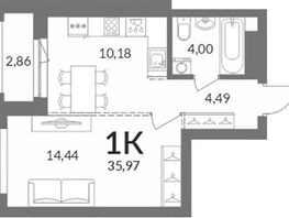 Продается 1-комнатная квартира ЖК Горская Лагуна, 33.11  м&sup2;, 8470000 рублей