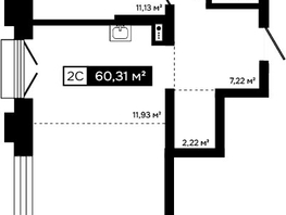 Продается 2-комнатная квартира ЖК Платина, 58.26  м&sup2;, 18325000 рублей