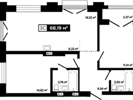 Продается 2-комнатная квартира ЖК Платина, 65.82  м&sup2;, 20772000 рублей
