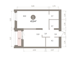 Продается 1-комнатная квартира ЖК Европейский берег, дом 32, 46.95  м&sup2;, 9430000 рублей