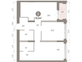 Продается 2-комнатная квартира ЖК Европейский берег, дом 32, 70.92  м&sup2;, 12390000 рублей