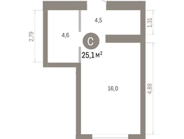 Продается Студия ЖК Город на озере, 25.1  м&sup2;, 7220000 рублей