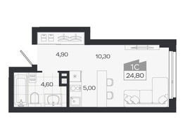Продается Студия ЖК Ясный берег, дом 33, 24.8  м&sup2;, 4896000 рублей