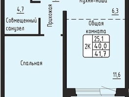 Продается 2-комнатная квартира ЖК Гренландия, Лес дом 6, 41.7  м&sup2;, 5700000 рублей