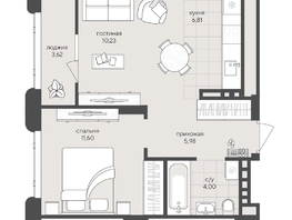 Продается 1-комнатная квартира ЖК Новый Кедровый, дом 2, 42.24  м&sup2;, 9200000 рублей