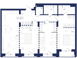 Продается 3-комнатная квартира ЖК Юнити Центр, 99.47  м&sup2;, 19500000 рублей