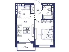 Продается 2-комнатная квартира ЖК Сподвижники, дом 2, 40.2  м&sup2;, 5600000 рублей
