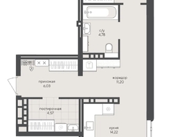 Продается 1-комнатная квартира ЖК Новый Кедровый, дом 2, 71.23  м&sup2;, 14300000 рублей