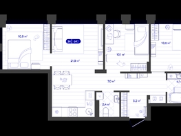 Продается 3-комнатная квартира ЖК Баланс, 4 очередь, 69.11  м&sup2;, 11050000 рублей